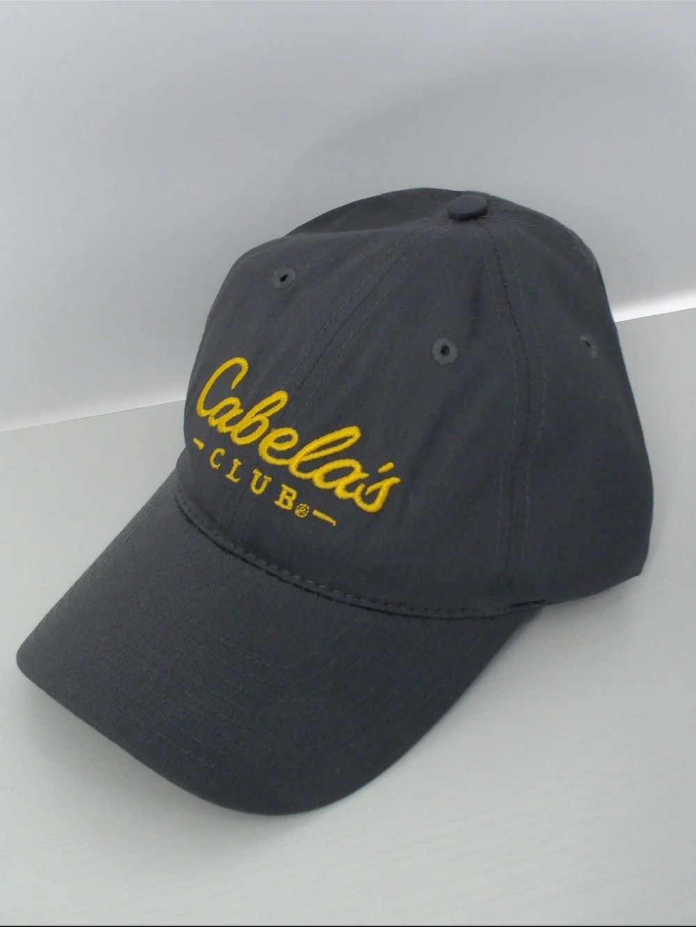 Cabelas Club Baseball Cap Hat Strapback Gray Adjustable OS Embroidered Logo